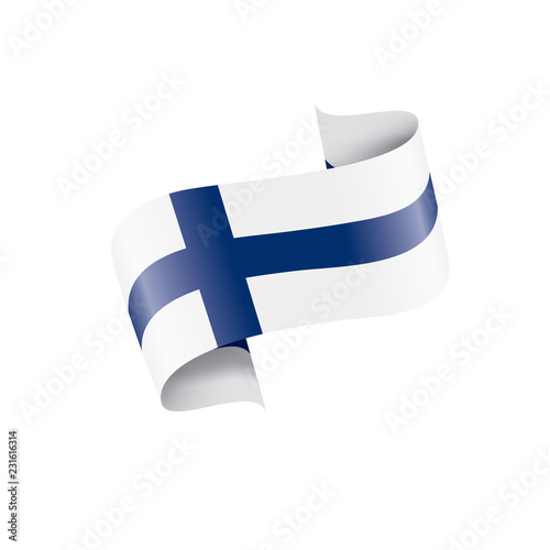 Finland flag, vector illustration on a white background