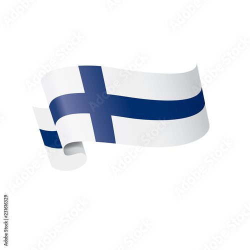 Finland flag, vector illustration on a white background