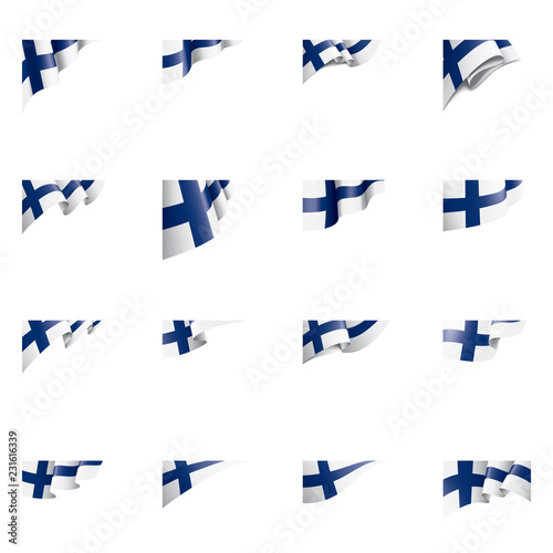 Finland flag, vector illustration on a white background