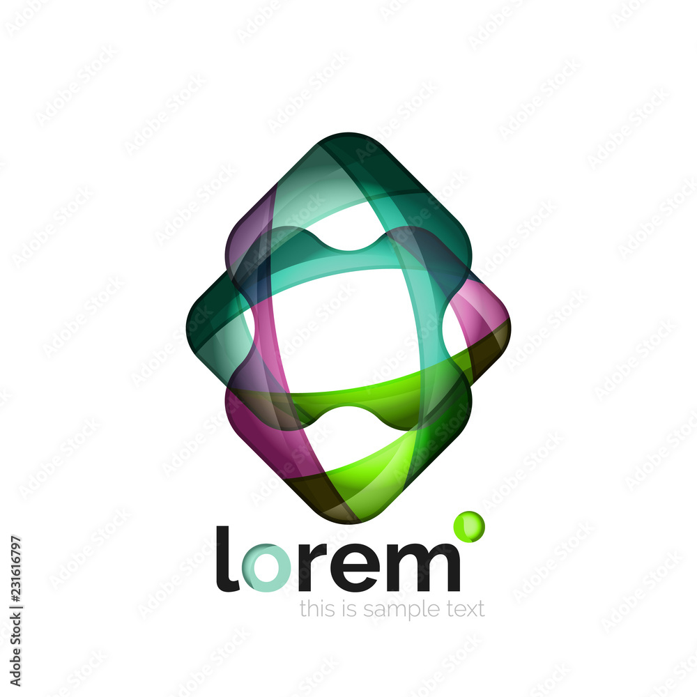 Geometric abstract business icon template, smooth shape Geometric abstract business icon template, smooth shape