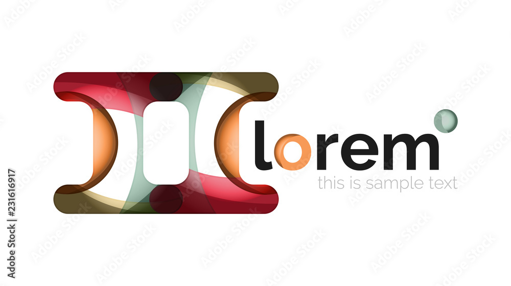 Abstract geometric design logo made of flowing elements Abstract geometric design logo made of flowing elements