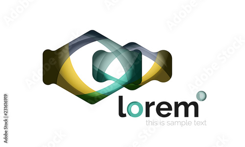 Abstract geometric design logo made of flowing elements