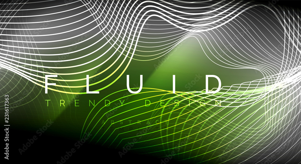 Neon glowing fluid wave lines, magic energy space light concept, abstract background wallpaper design, ripple texture illustration Neon glowing fluid wave lines, magic energy space light concept, abstract background wallpaper design, ripple texture illustration
