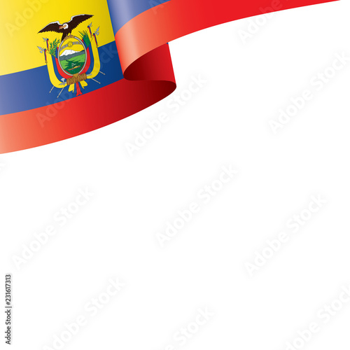 Ecuador flag, vector illustration on a white background