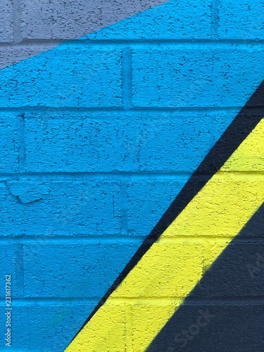 Painted Wall: Colorful Abstract Pattern in Detail of Street Art