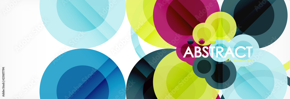 Obraz premium Overlapping circles design background