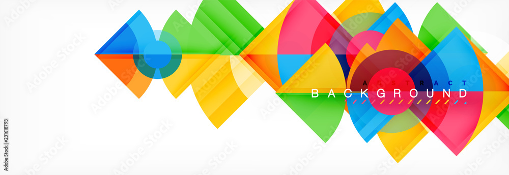 Triangles and circle geometric background