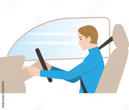 危険な運転.　パネル操作でわき見運転.
