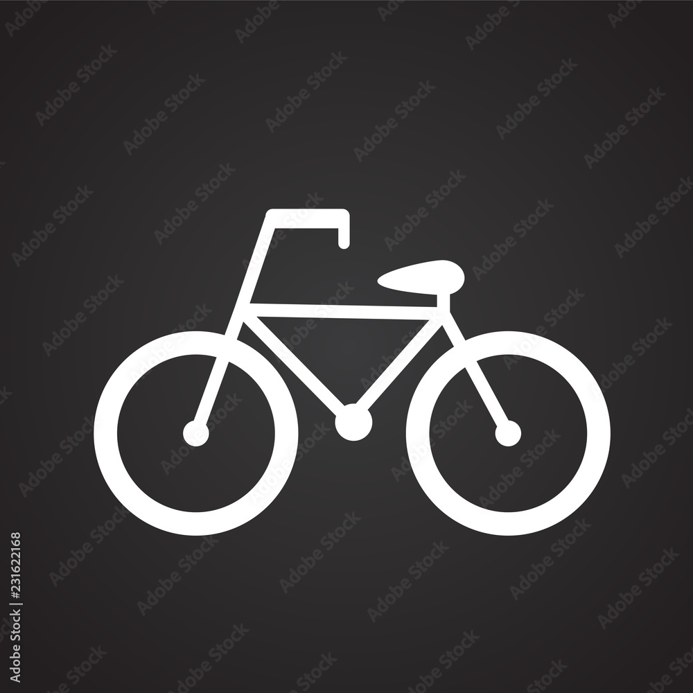 Bicycle on black background icon Bicycle on black background icon