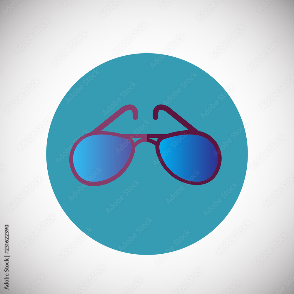 Sunglasses on flat background icon Sunglasses on flat background icon