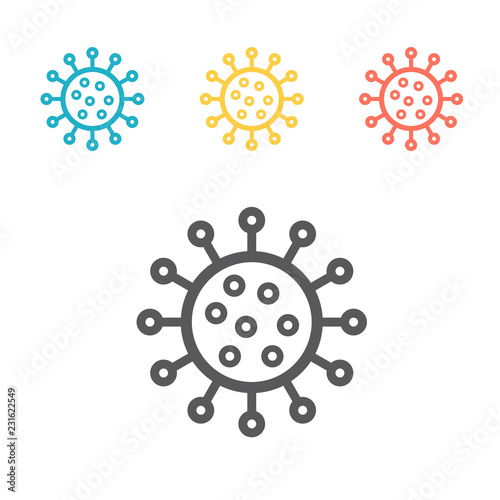 Microbe, bacterium line icon. Vector sign for web graphic.