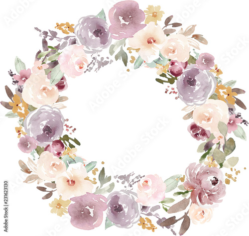 Watercolor Floral Wreath Background