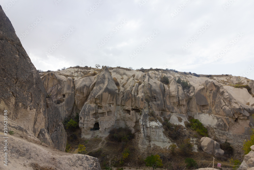 Public places Goreme open air museum Cappadocia Turkey rock formations