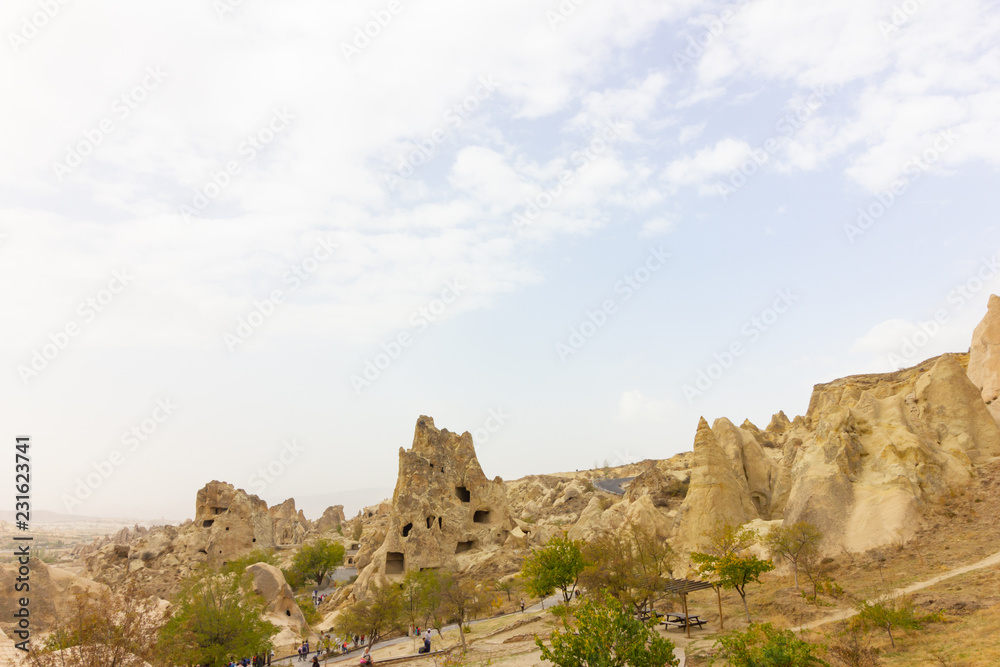 Public places Goreme open air museum Cappadocia Turkey rock formations