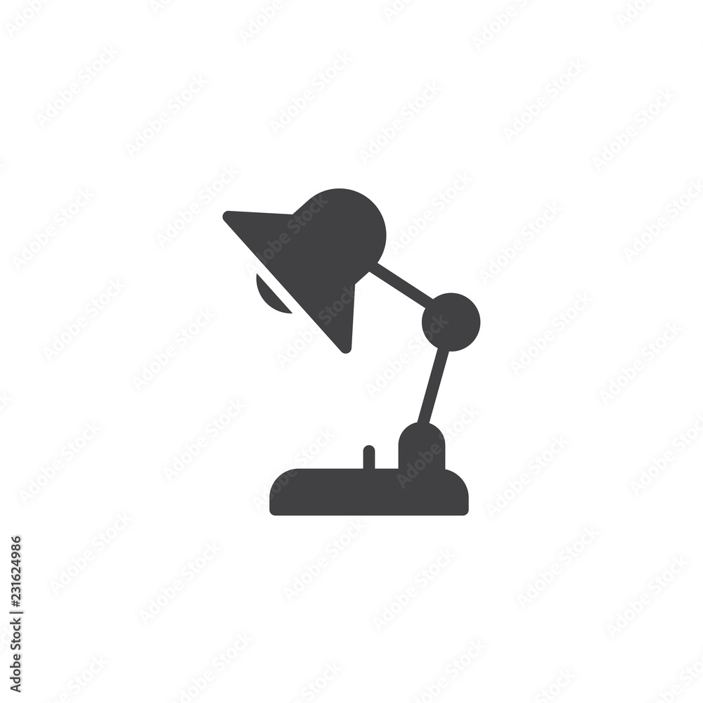 Desk lamp vector icon. filled flat sign for mobile concept and web design. Table lamp simple solid icon. Symbol, logo illustration. Pixel perfect vector graphics Desk lamp vector icon. filled flat sign for mobile concept and web design. Table lamp simple solid icon. Symbol, logo illustration. Pixel perfect vector graphics