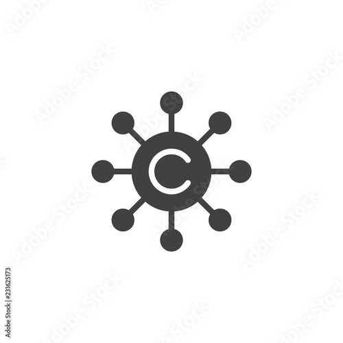 Copywriting network vector icon. filled flat sign for mobile concept and web design. Content networking simple solid icon. Symbol, logo illustration. Pixel perfect vector graphics