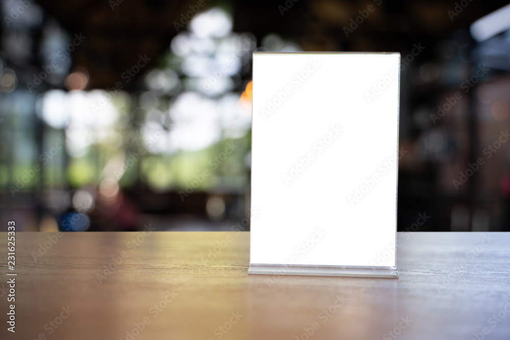 Stand Mock up Menu frame tent card blurred background design key visual layout.. Stand Mock up Menu frame tent card blurred background design key visual layout..