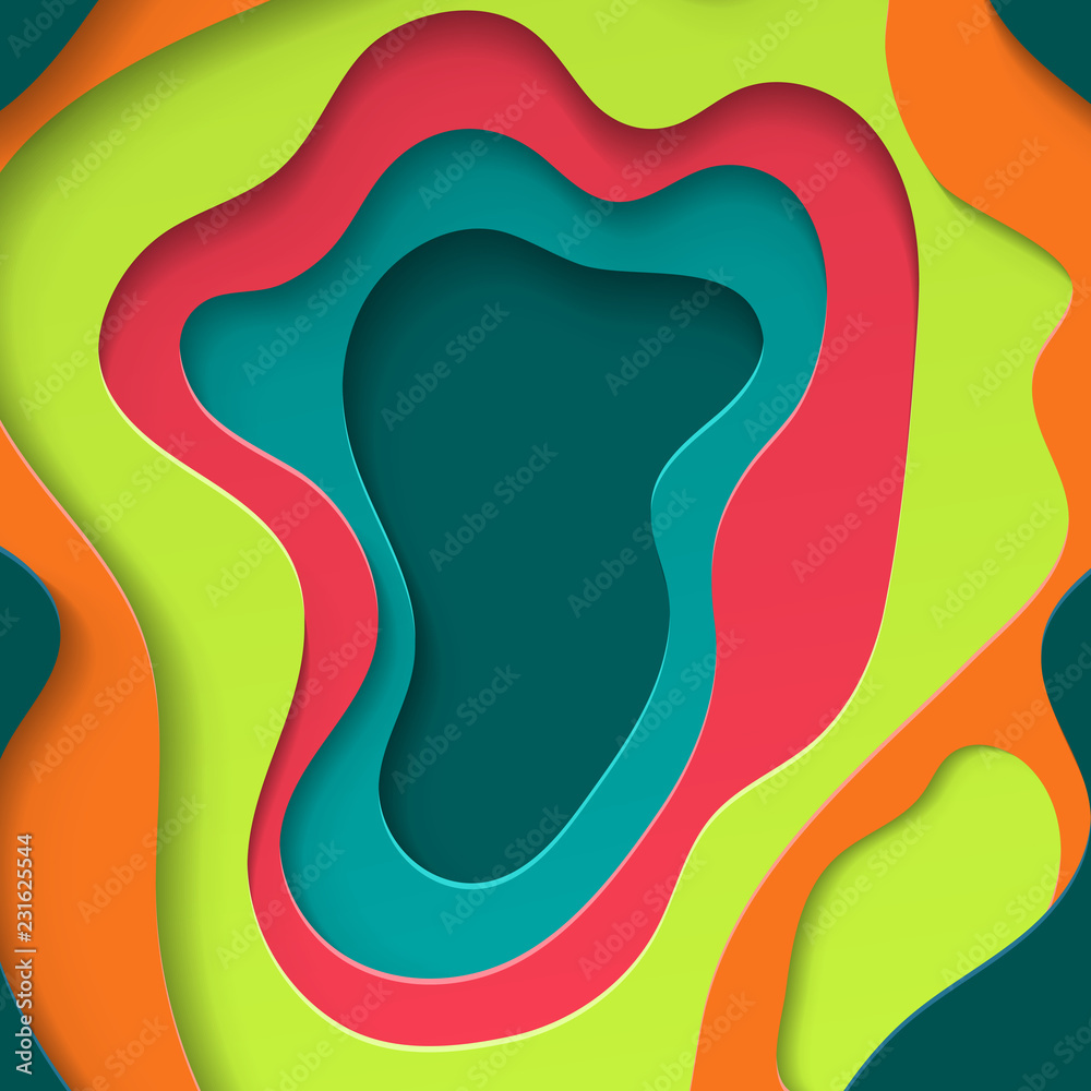 Colorful paper with cut shapes with shadow on background. Graphic concept for your design. Colorful paper with cut shapes with shadow on background. Graphic concept for your design.