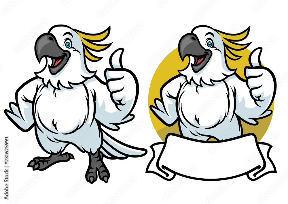 Naklejka premium szczęśliwy kreskówka papuga