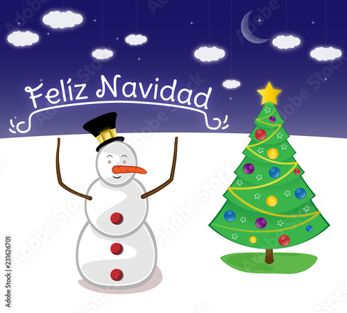 Felíz Navidad Postal de Invierno