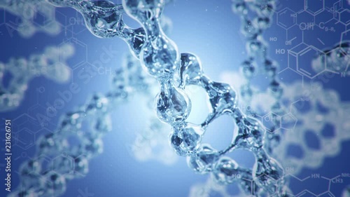 Wallpaper Mural Animation of rotation DNA helix or molecule from glass and crystal and chemical formulas on backdrop. Animation of seamless loop. Torontodigital.ca