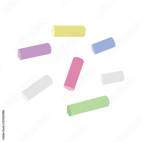 Chalk icon in flat style isolated vector illustration on white transparent background. Colored chalk vector.