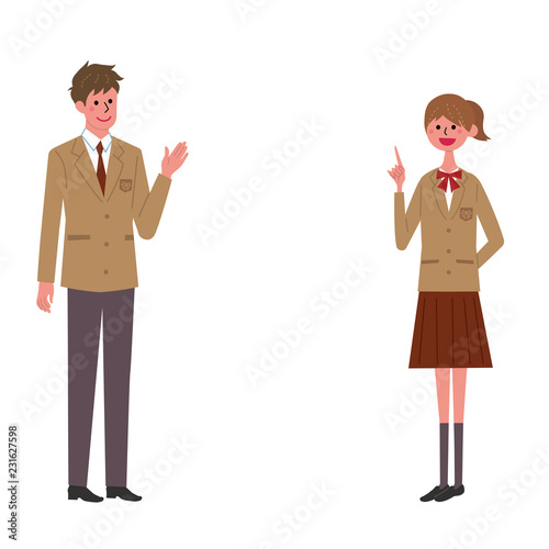 学生 制服 生徒 イラスト Stock ベクター Adobe Stock