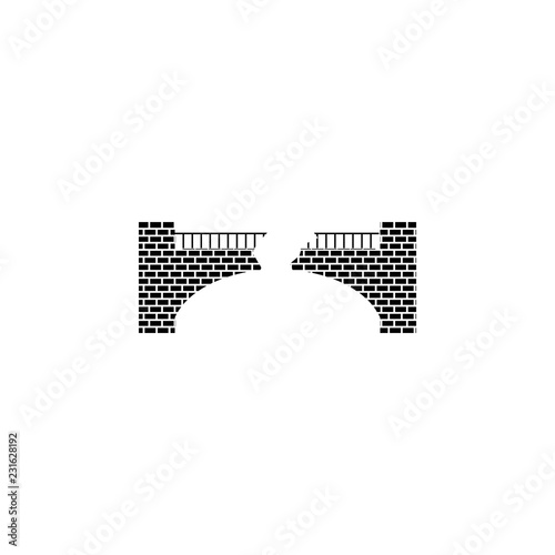 Broken bridge icon. Element of road and bridges construction. Premium quality graphic design icon. Signs and symbols collection icon for websites, web design