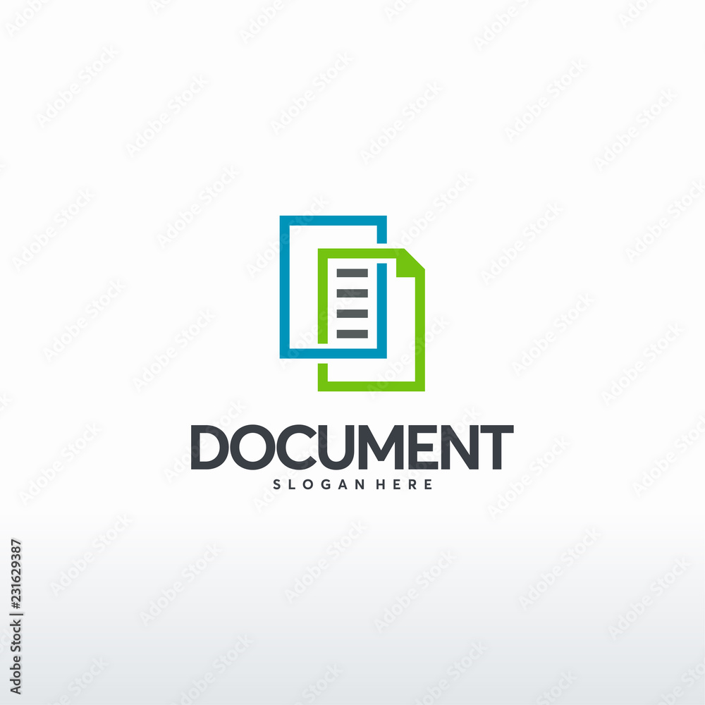 Document logo designs concept vector, Data logo designs concept vector