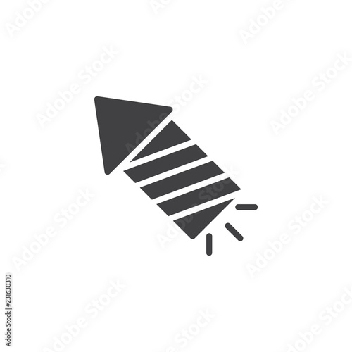 Fireworks rocket vector icon. filled flat sign for mobile concept and web design. xmas fire works simple solid icon. Symbol, logo illustration. Pixel perfect vector graphics