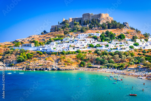 Fototapeta Naklejka Na Ścianę i Meble -  Lindos, Acropolis in Rhodes, Greece