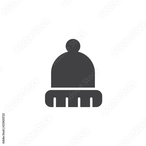 Winter hat vector icon. filled flat sign for mobile concept and web design. Wool hat simple solid icon. Symbol, logo illustration. Pixel perfect vector graphics