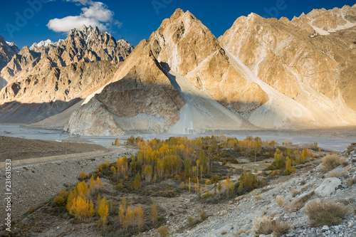 Passu Cones or Passu Cathedral, a set of great mountain peaks height more then 6,000 meters.