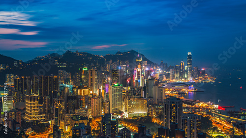 Modern business cityscape in Hong Kong