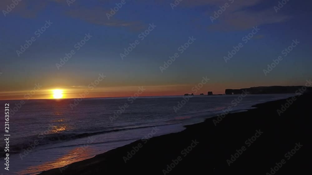 Aerial Drone Sunset by the Black Sand Beach Part 3 Aerial Drone Sunset by the Black Sand Beach Part 3