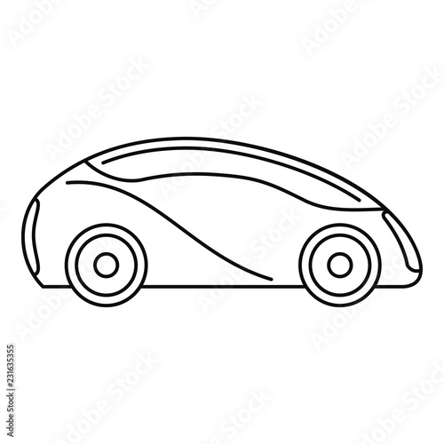 Futuristic driverless car icon. Outline futuristic driverless car vector icon for web design isolated on white background