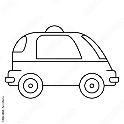 Driverless car icon. Outline driverless car vector icon for web design isolated on white background