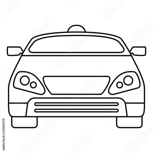 Smart modern car icon. Outline smart modern car vector icon for web design isolated on white background
