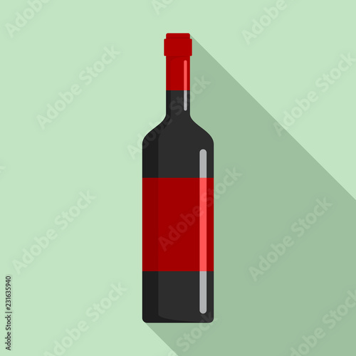 Wine bottle icon. Flat illustration of wine bottle vector icon for web design
