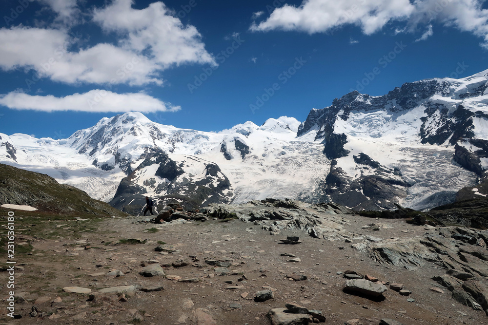 Obraz premium Gornergrat glacier scenic view, Zermatt, Swiss Alps