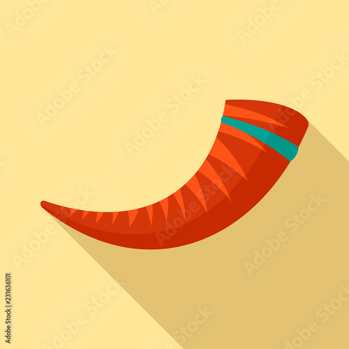 Jewish horn icon. Flat illustration of jewish horn vector icon for web design