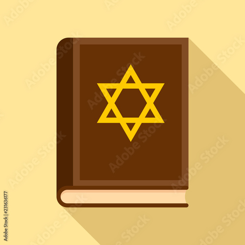 Torah book icon. Flat illustration of torah book vector icon for web design