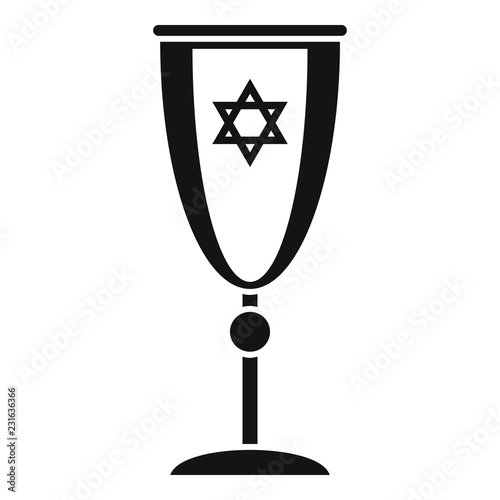 Jewish silver cup icon. Simple illustration of jewish silver cup vector icon for web design isolated on white background