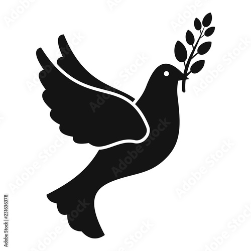 Peace pigeon icon. Simple illustration of peace pigeon vector icon for web design isolated on white background