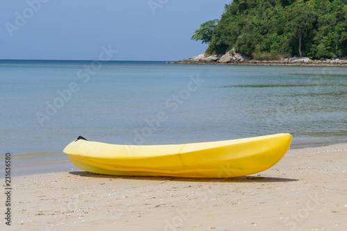 Summer concept - Yellow kayaks on the tropical beach, Phuket island, Thailand  © aon_skynotlimit