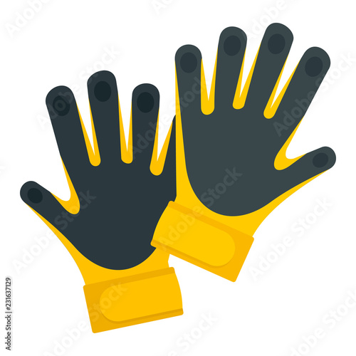 Goal keeper gloves icon. Flat illustration of goal keeper gloves vector icon for web design