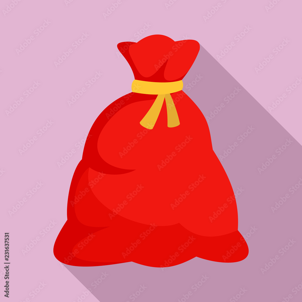 Santa sack icon. Flat illustration of santa sack vector icon for web design Santa sack icon. Flat illustration of santa sack vector icon for web design