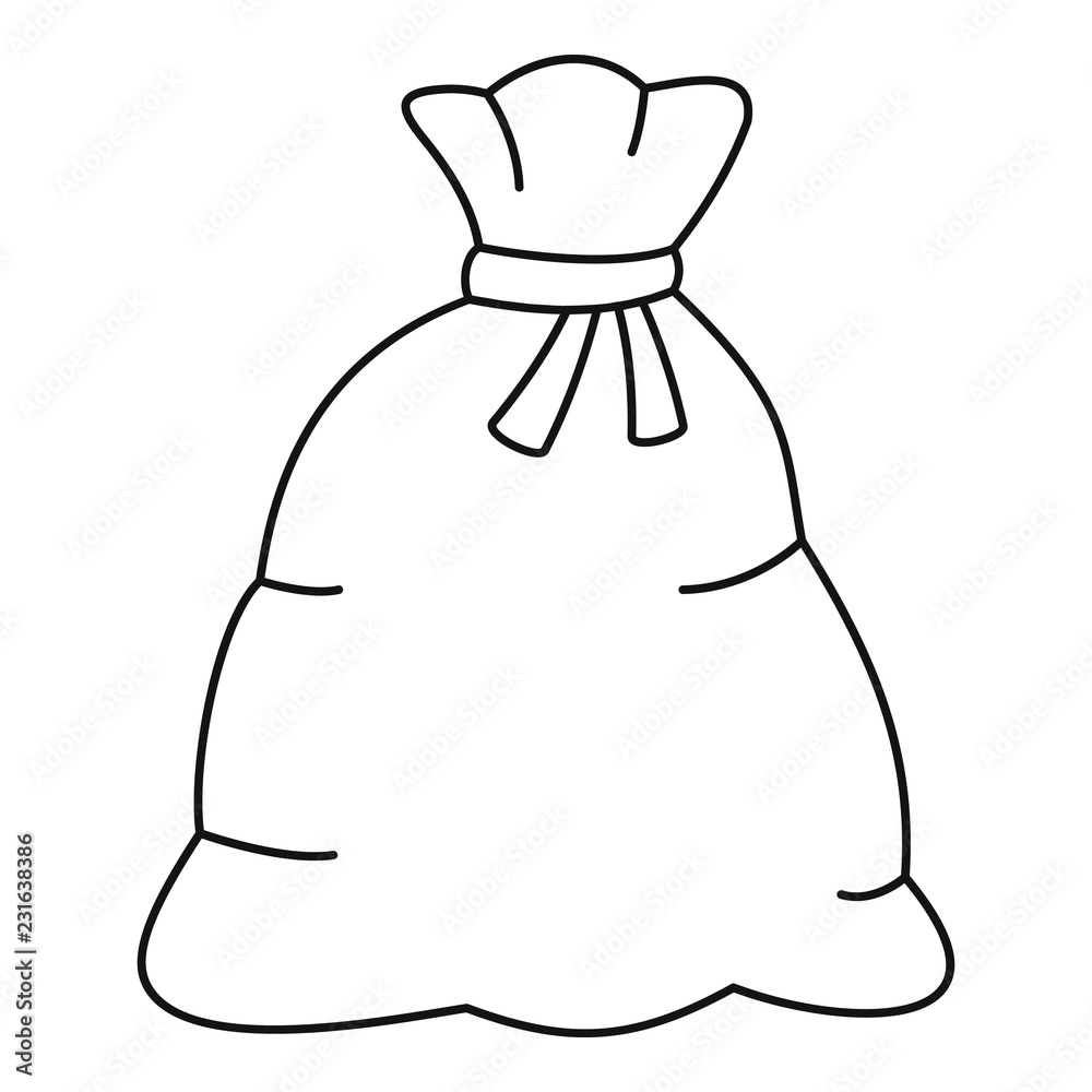 Santa sack icon. Outline santa sack vector icon for web design isolated on white background Santa sack icon. Outline santa sack vector icon for web design isolated on white background