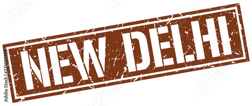 New Delhi brown square stamp