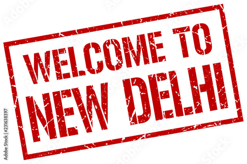 welcome to New Delhi stamp